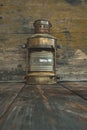 Old brass sailor lantern. Decorative element Royalty Free Stock Photo