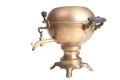 Old brass samovar isolated on a white background Royalty Free Stock Photo