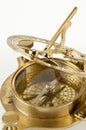 Old brass sextant part. Royalty Free Stock Photo