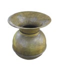 Old brass spittoon isolated. Royalty Free Stock Photo