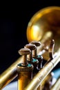 Old brass trumpet Royalty Free Stock Photo