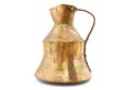 Old brass vessel on white Royalty Free Stock Photo