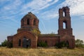 Old brick abandoned Church of the Kazan Icon of the Mother