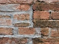Old brick blocks wall texture background. Texture of wall exterior design background. Royalty Free Stock Photo