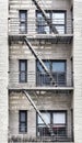 Old brick building with iron fire escape, New York City, USA Royalty Free Stock Photo