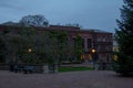 An old brick building in a park in Lund, Sweden, during night time Royalty Free Stock Photo