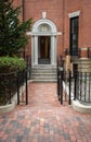 Old brick building under construction in Boston Royalty Free Stock Photo