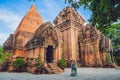 Old Brick cham towers in Nha Trang, landmark Vietnam