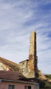 Old brick chimney on the roof Royalty Free Stock Photo