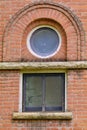 Old brick church facade Royalty Free Stock Photo