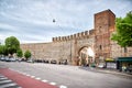 Old brick city wall of Verona