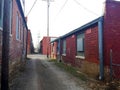 Industrial park rear alley roadway and buildings 01 Royalty Free Stock Photo