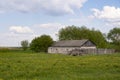 Old brick house in the field in Belarus Royalty Free Stock Photo