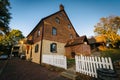 Old brick house in the Old Salem Historic District, in Winston-Salem, North Carolina.