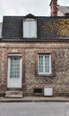 Old brick house. Streets of Etretat village, Normandy, France