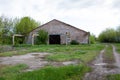 Old brick houses abandoned livestock complex built by the USSR Ukraine