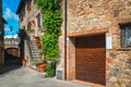 Old brick houses and beautiful street view in Tuscany, Italy Royalty Free Stock Photo