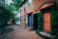 Old brick houses in the Old Town of Alexandria, Virginia.