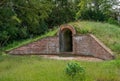 Old brick ice house with gate Royalty Free Stock Photo