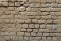 Old brick ochre painted wall. Background texture Royalty Free Stock Photo