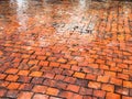 old brick pavement texture background Royalty Free Stock Photo