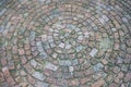 Old Brick Road Surface Shaped In A Circle
