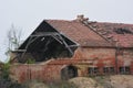Old brick ruin house