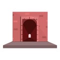 Old brick tunnel icon, cartoon style