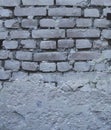 Old brick wall of an abandoned house background texture Royalty Free Stock Photo