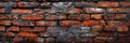 empty old brick wall background with copy space deteriorating old brick wall