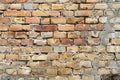 empty old brick wall background with copy space deteriorating old brick wall