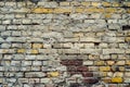 empty old brick wall background with copy space deteriorating old brick wall