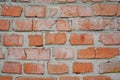 Old brick wall in a background image. Grungy Wide Brickwall. Grunge Red Stonewall Background. Shabby Building Facade Royalty Free Stock Photo