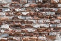 Old brick wall background with red grunge cement plastered rough texture for urban wallpaper backdrop Royalty Free Stock Photo