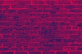 Old brick wall background texture with red and blue overlay effect Royalty Free Stock Photo