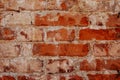 Old brick wall background, brick wall texture, structure. old broken brick, cement joints, close-up. Royalty Free Stock Photo