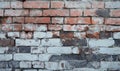 An old brick wall. The brick breaks down. Brickwork.