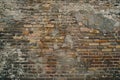 An old brick wall with a broken window, perfect for urban backgrounds Royalty Free Stock Photo