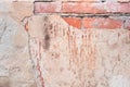 old brick wall. cracked concrete. pink, brown texture. vintage background Royalty Free Stock Photo