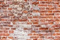 Old brick wall, with cracked and destroyed bricks Royalty Free Stock Photo