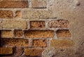 Old brick wall cracked vintage background. Royalty Free Stock Photo