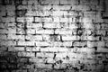 Old brick wall in dark white tones Royalty Free Stock Photo