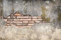 Old brick wall decayed patterns texture on background Royalty Free Stock Photo