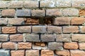 Old brick wall from a demolished building and different colors of bricks Royalty Free Stock Photo