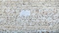 An old brick wall. A fragment of a dilapidated fence. White shabby brickwork Royalty Free Stock Photo