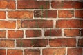 Old brick wall, grunge texture of red stone blocks close-up Royalty Free Stock Photo