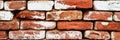 Old brick wall with large gaps between bricks with shabby whitewash Royalty Free Stock Photo