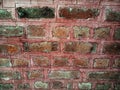 Old brick wall with lots of texture and colors. Royalty Free Stock Photo