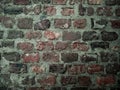 Old brick wall with lots of texture and colors. Royalty Free Stock Photo