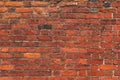 Old brick wall. Wall of a medieval church made of red weathered brick. Royalty Free Stock Photo